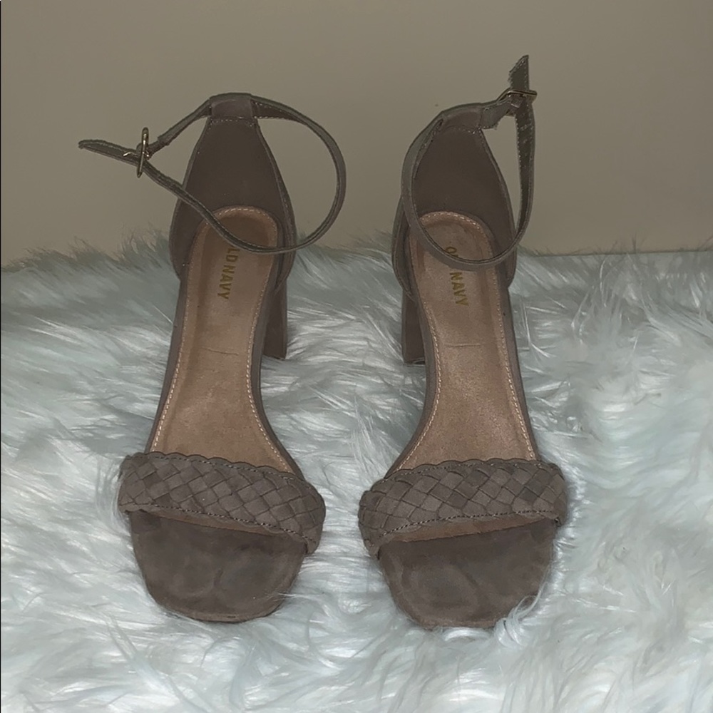 Taupe block heel